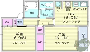 パルデンス台原【2階】の間取り