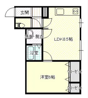 プリティミント【1階】の間取り