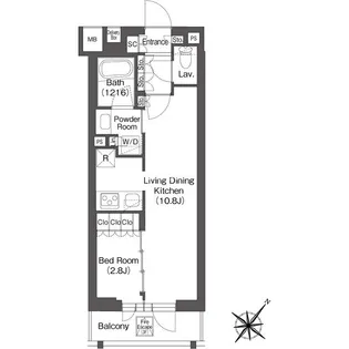 レフィールオーブ代々木【3階】の間取り