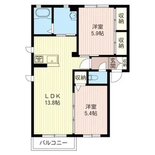 ウェリナパレスII【1階】の間取り