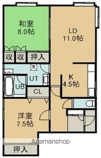 Brookiyn Heights(ブルックリンハイツ)【1階】の間取り