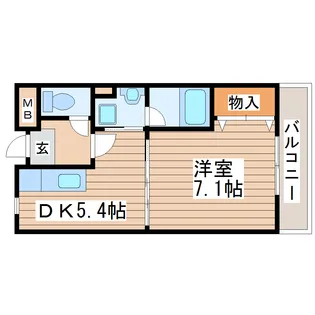 カヤバプラザF館【1階】の間取り