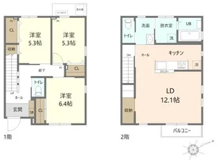 東京都日野市栄町2【一戸建】の間取り