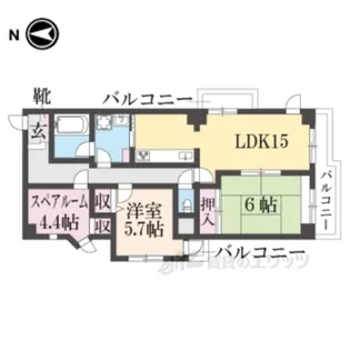 フォルムあやめ池【2階】の間取り
