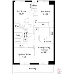 グランドール・ラシン【3階】の間取り