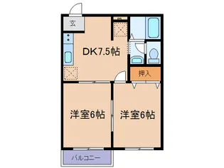 岡山県倉敷市玉島乙島【アパート】の間取り