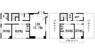 兵庫県宝塚市売布ガ丘【一戸建】の間取り
