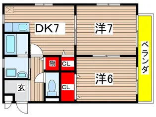 オフリール滝の水【1階】の間取り