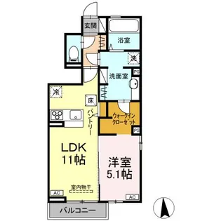 セレスティア鳴神(202508)【1階】の間取り