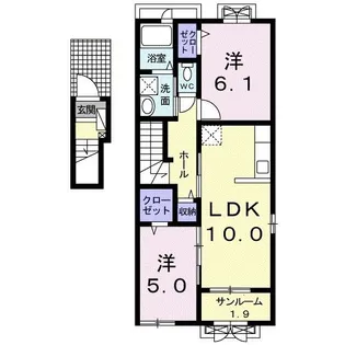 ラプルレイス【2階】の間取り