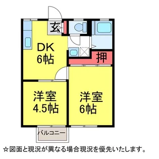 松本ハイツA棟【2階】の間取り