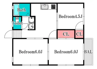コーポプランザント【2階】の間取り