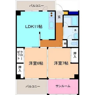 グランルージュ泉が丘【3階】の間取り