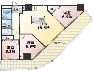 カゼマチテラス【3階】の間取り
