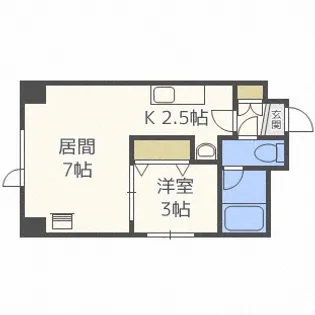 1DKの間取り画像