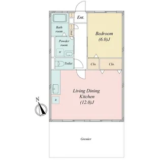 サンホワイトE206【1階】の間取り