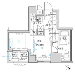 東京都中央区日本橋箱崎町【マンション】の間取り