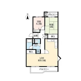 UR中山五月台【1階】の間取り