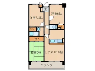 デミュ-ズ木幡【7階】の間取り