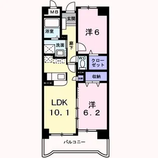 ボヌール 綾の杜【1階】の間取り