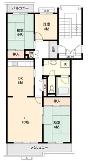 えびな国分団地 6号棟【5階】の間取り
