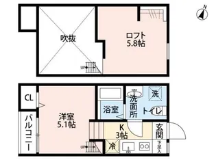 アイレックス鶴間【2階】の間取り