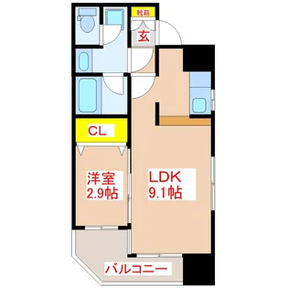 COURTFERIA【3階】の間取り