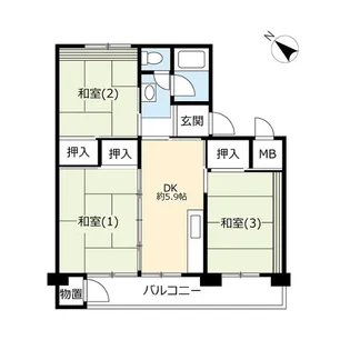 UR八潮【5階】の間取り