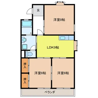 パークハイツ愛成 WEST【2階】の間取り