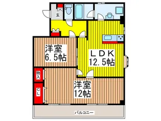 第73プレジデント吉敷【6階】の間取り