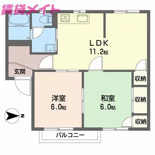 ハイライズホーム A【2階】の間取り