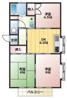 東郷若葉マンションC・D【1階】の間取り