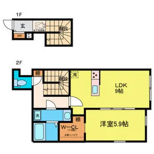 (仮称)向山3丁目計画【2階】の間取り