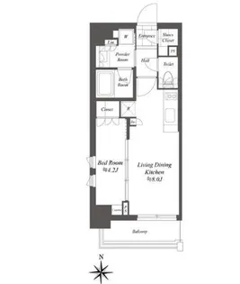 クレストコート白金高輪【8階】の間取り