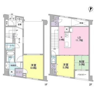ソアラノーム碑文谷【1階】の間取り