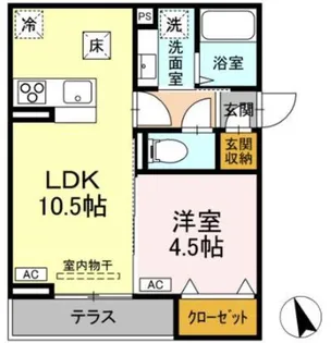 Asset-Court堀之内【1階】の間取り