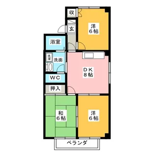 ラポールおおい A棟【1階】の間取り