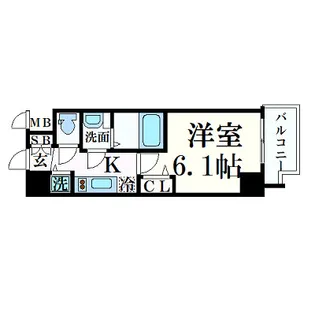 プレサンス心斎橋ブライト【8階】の間取り
