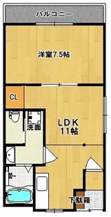 グリーンハウスB【2階】の間取り