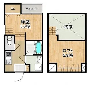 MODERN PALAZZO 福田町B【1階】の間取り