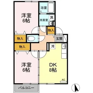 エクレール ティー A【2階】の間取り