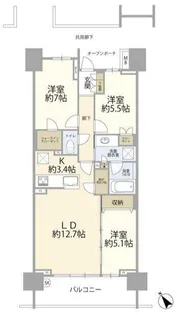 プラウドシティ加賀学園通り【6階】の間取り