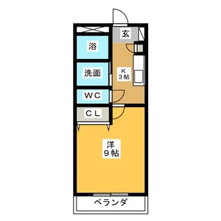 第六マンション一八【4階】の間取り