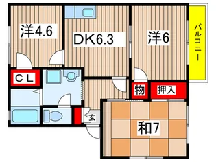 リーフハイツB【2階】の間取り