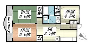 グレープ・パル(グレープパル)【2階】の間取り