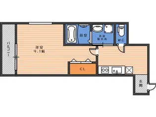 フジパレス杭全【3階】の間取り