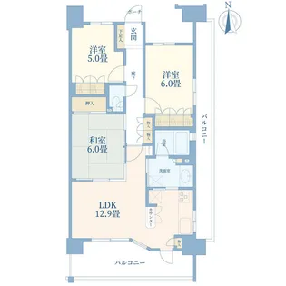 オーベルグランディオ萩中 2号棟【16階】の間取り