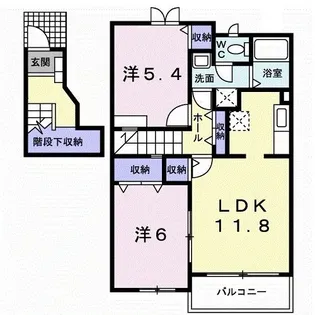 カーサアルジェントB【2階】の間取り