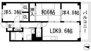 リベール石澄【3階】の間取り