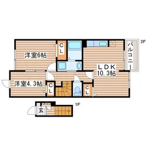 アルカンシエル【2階】の間取り